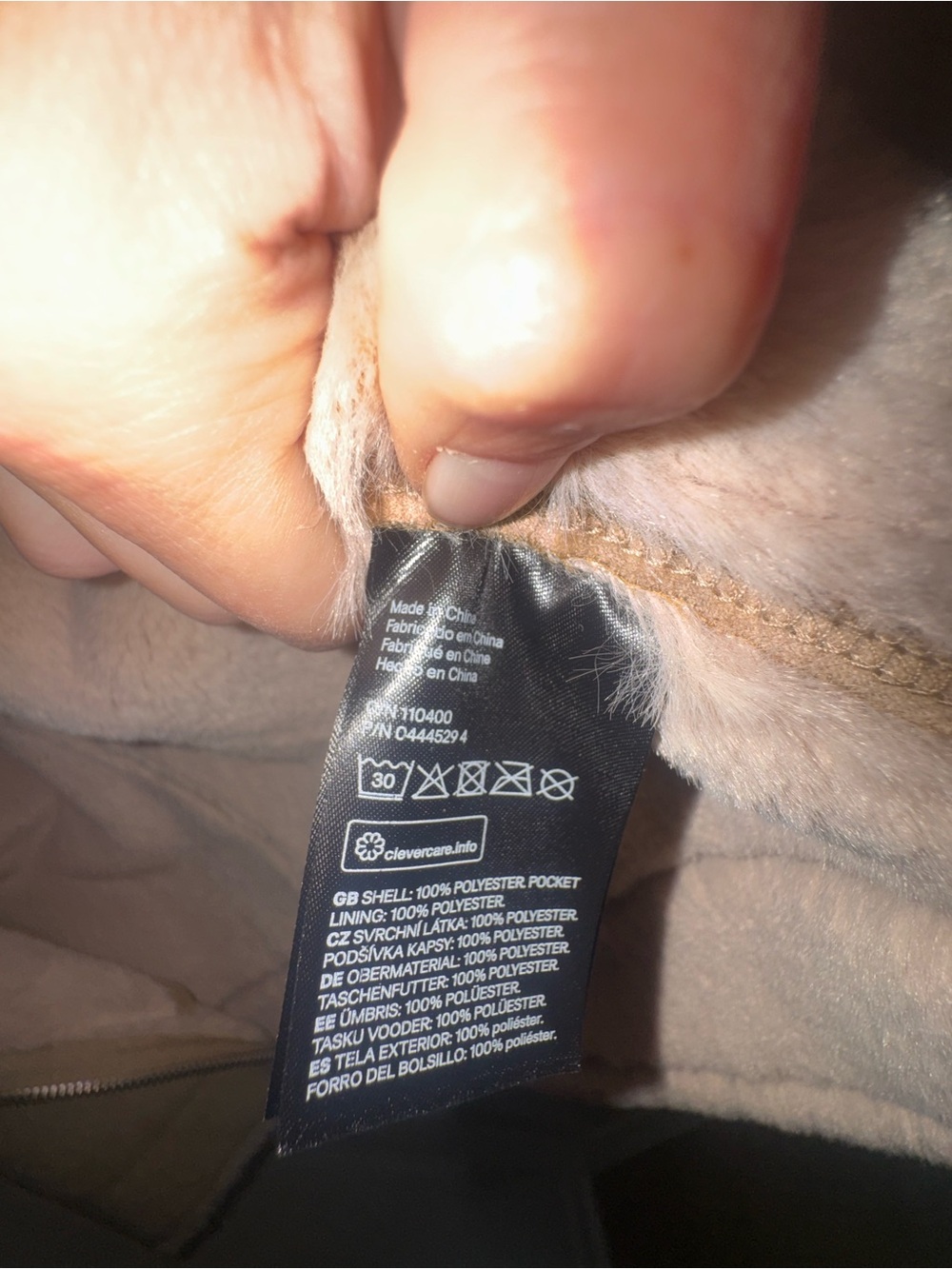 ✨🤍 H&M Divided Faux Shearling Moto Jacket Beige Tan Sherpa Coat Size Medium 🤍✨ - Picture 12 of 12